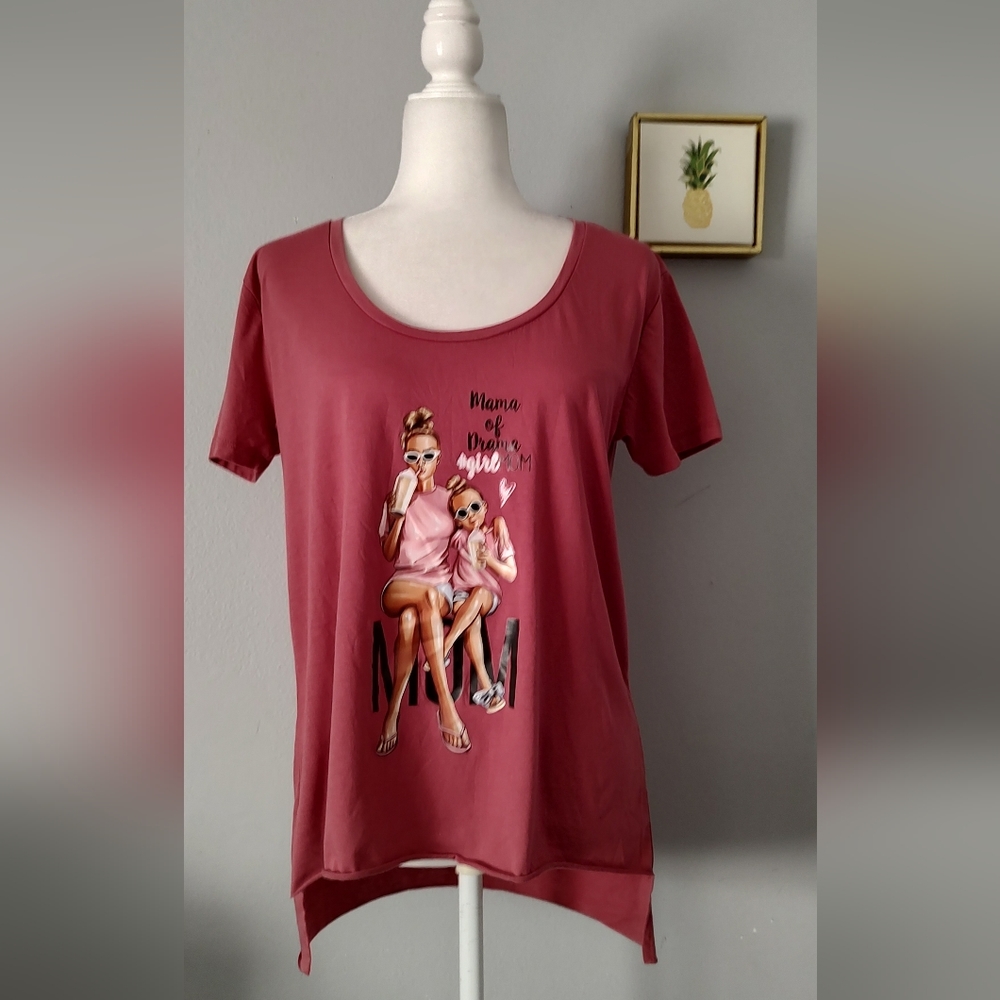 Top BlouseNext Level Apparel  Stamped  Large Terracotta  Asimetric